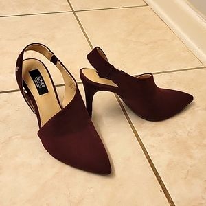 Jones New York Sling Back Pumps, Size 5.5, Dark Maroon